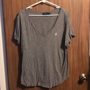 Grey Polo top-XL- fits like M/L